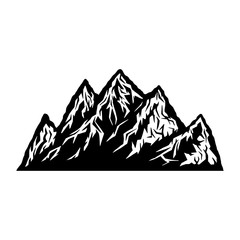 Mountain landscape silhouette icon.