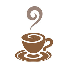 Brown Coffee Cup Icon isolated on a White Background Illustration
