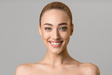 Beauty portrait. Beautiful woman with perfect smile