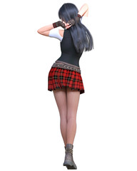 Woman in school uniform.