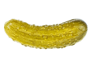 Marinated pickled cucumber isolated on white background