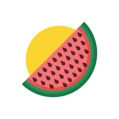 Watermelon slice icon. Vector illustration.