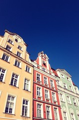Fototapeta premium The whole facades of houses in a European city