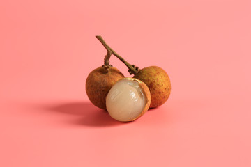lychee on a pink background