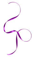 Shiny satin ribbon in lavender color isolated on white background close up .Ribbon image for decoration design.