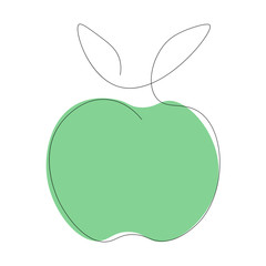 Green apple icon, vector illustration