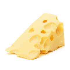 Cheese block isolated on white background cutout