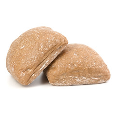 Ciabatta bread isolated on white background cut out.