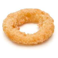 Crispy deep fried onion or Calamari ring isolated on white background
