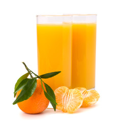Tangerines and juice glass