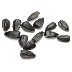 Obraz premium Sunflower seeds isolated on white background close up