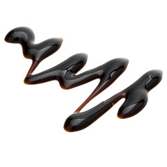 Obraz premium Balsamic vinegar cream isolated on white background. Italian salad dressing, sauce.