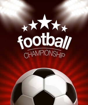 football modern sports poster cup design banner with 3d realistic shiny ball. football tournament Illustration banner logo realistic soccer ball. posters design flyer set soccer championship template