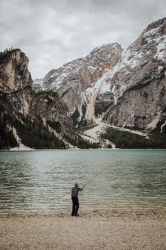Fishing man during daytime