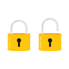 Lock open and lock closed. Concept password, blocking, security. Icon for web and mobile application. Vector illustration.