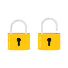 Naklejka premium Lock open and lock closed. Concept password, blocking, security. Icon for web and mobile application. Vector illustration.