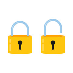 Lock open and lock closed. Concept password, blocking, security. Icon for web and mobile application. Vector illustration.