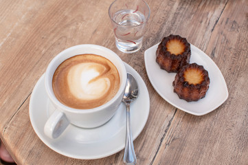 Black coffee with cupcake