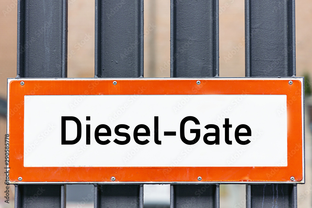 Wall mural Hinweis Schild Diesel Gate Betrug