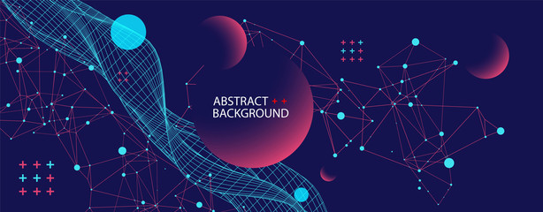 Obraz premium Abstract background with waves. 3D surface.