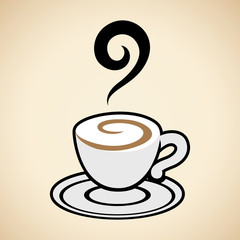 Coffee Cup Icon isolated on a Beige Background Illustration