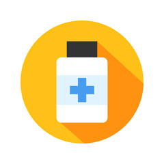 Box of pills vector. Icon for web and mobile application. Flat design style.