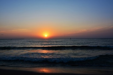 a beautiful sunrise at the black sea shore