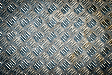 Metal floor plate with diamond pattern texture