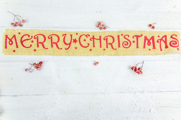 inscription merry schristmas on a white background