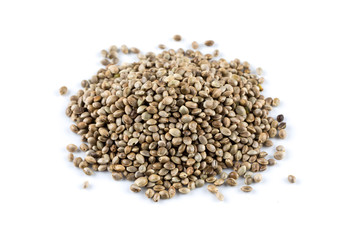 Cannabis Hemp seeds close up macro shot isolated