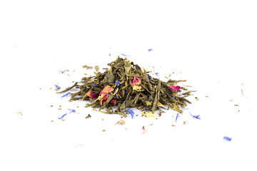 Flavoured green tea isolated