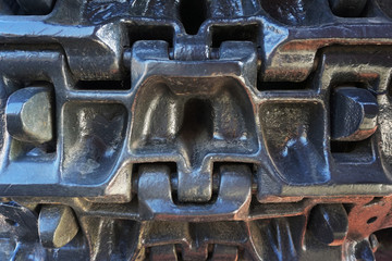 caterpillar of an old tank