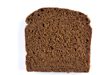 Rye bread slices isolated on white background