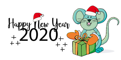 Happy New Year 2020. Banner, flyer, Happy New Year