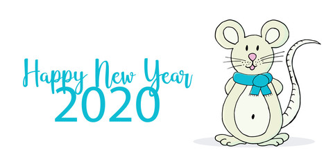 Happy New Year 2020. Banner, flyer, Happy New Year