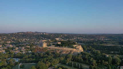 Avignon bridge Palais des Papes aerial video