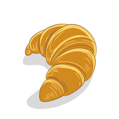 Croissant Icon on a White Background Illustration