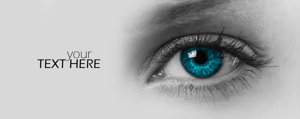Female eye with the copy space