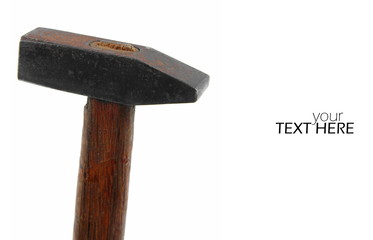 Old hammer with the copy space