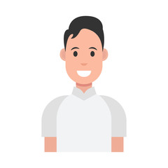 Male avatar on white background. Vector illustration.