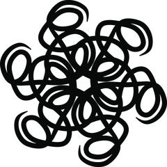 symbols logo Vector round abstract circle Mandala sketch black line