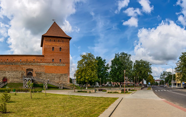 Fototapeta na wymiar Lida castle, a castle in the Republic of Belarus in Lida, built in 1323 on behalf of Prince Gediminas.