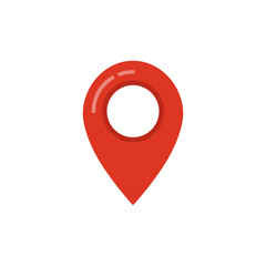 Map pointer icon. GPS location symbol. Flat design style.