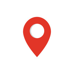 Map pointer icon. GPS location symbol. Flat design style.