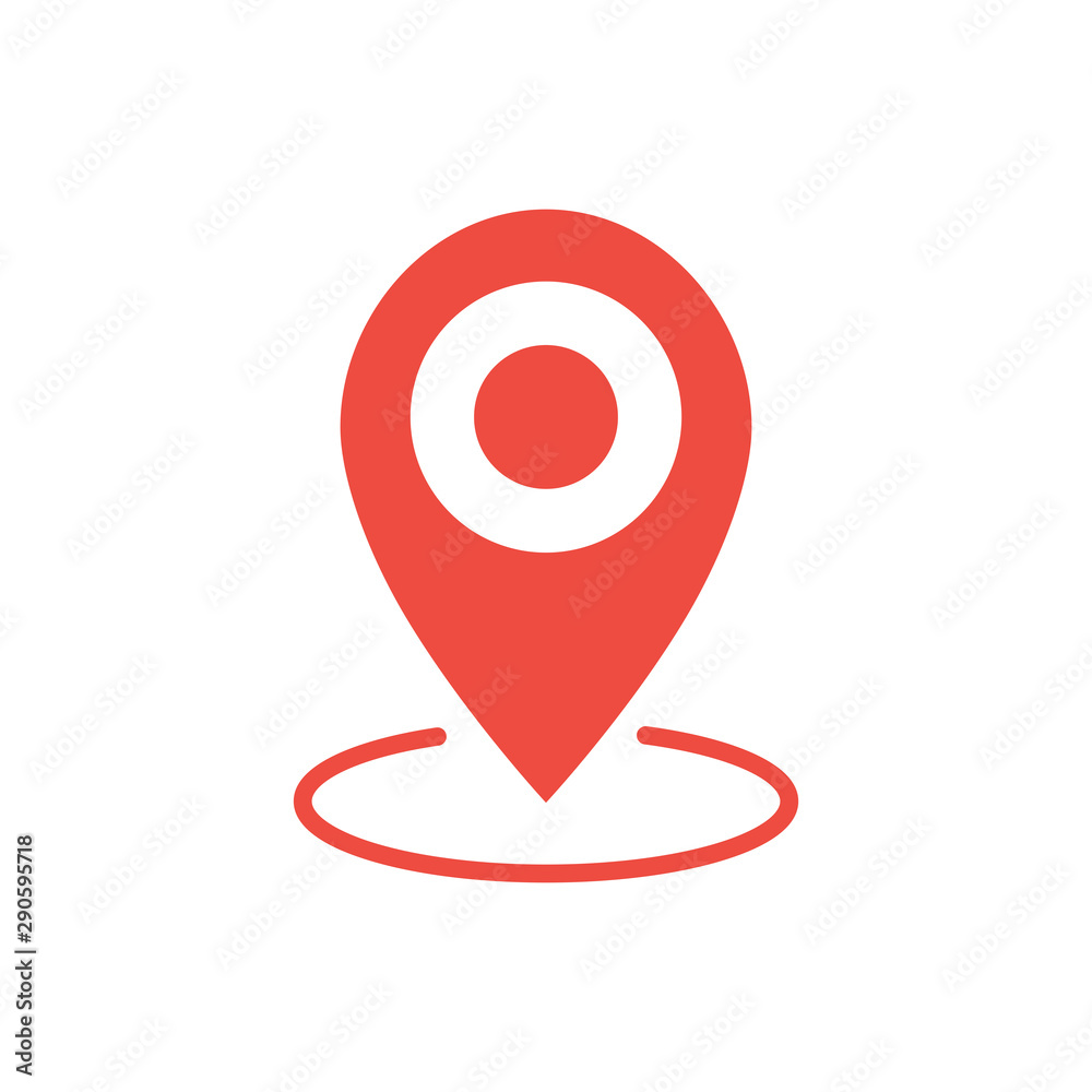 Poster map pointer icon. gps location symbol. flat design style.