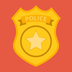 Police officer badge icon. Vector Illustration.