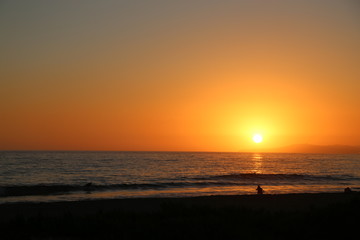 Fototapeta premium Beautiful and magical Sunset beach, sky Naples 