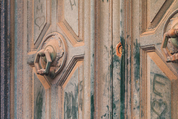 Traditional dusty old door handle in Malta Valletta