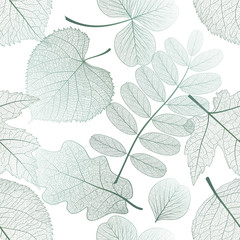 Seamless pattern with leaves.Vector illustration.