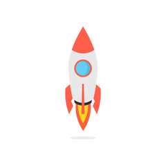 Rocket space ship. Start up concept. Vector illustration.